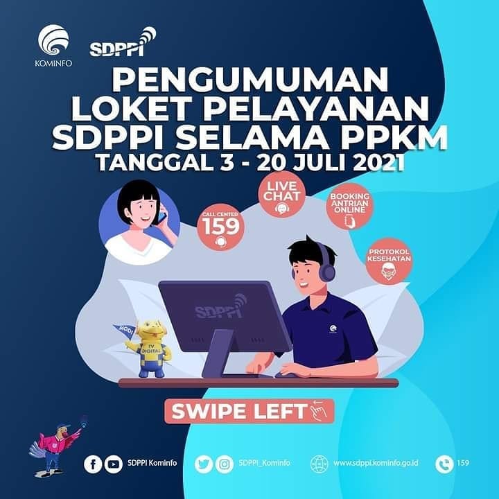 Pengumuman Penutupan Loket Pelayanan Terpadu Ditjen SDPPI Selama masa PPKM